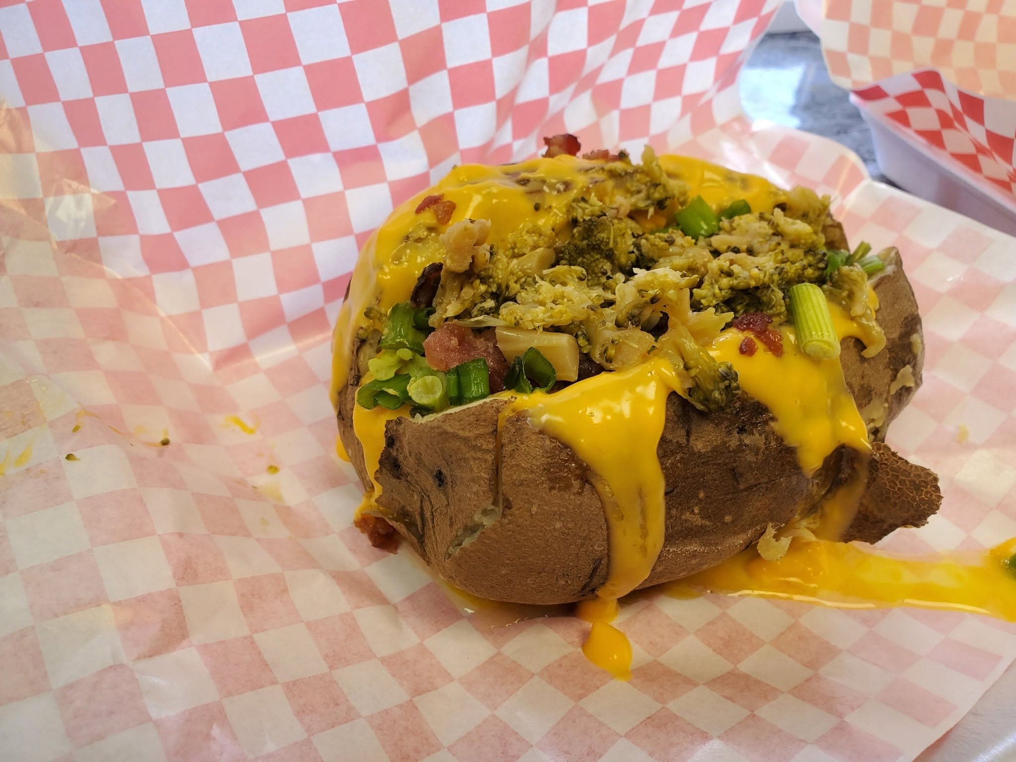 Loaded baked potato from Yabba Dabba Dogs